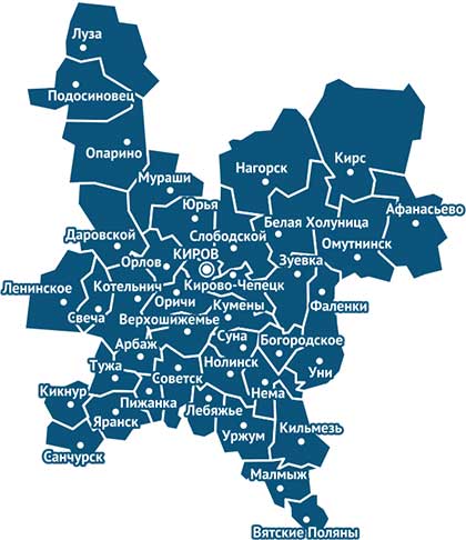 Карта: Кировская область