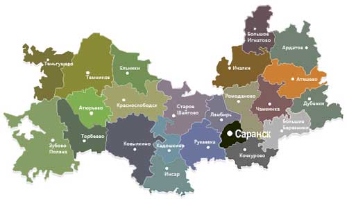 Карта: Республика Мордовия