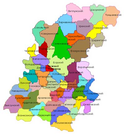 Карта: Нижегородская область