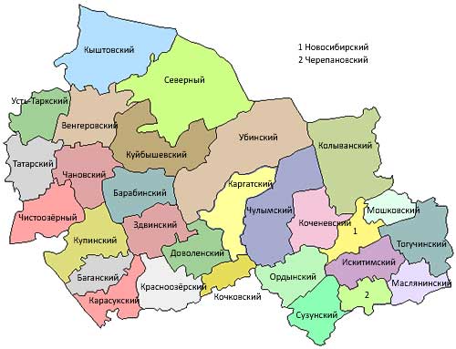 Карта: Новосибирская область